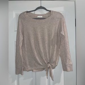 Waffle Knit Long Sleeve Top - Size M